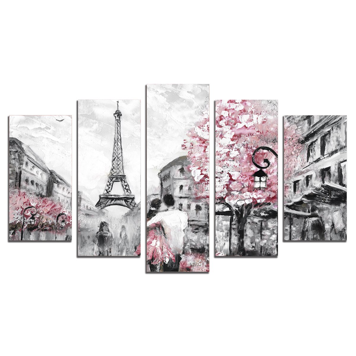 Tablou Multicanvas, 5 Piese, Indragostit de Paris, 158х90 cm